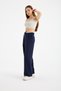 Women's Wide Leg Fabric Pants with Loose Legs, Lace-Up Waist, White with Decorative Details, Zipper Closure - 3