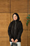 Women's Half Zipper Hooded Sweat Black