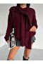 Soft Women's Knit Sweater with Scarf Detail - 3