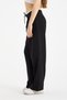 Women's Wide Leg Fabric Pants with Loose Legs, Lace-Up Waist, White with Decorative Details, Zipper Closure - 4