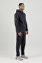 Sportswear Full Length Zippered Men's Hooded Tracksuit Set Navy Blue - 2