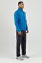 Sportswear Full Length Zippered Men's Mock Neck Piece Tracksuit Set Cobalt - 4