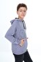 Boy's Relax Fit Hooded Pocket Lightweight Drop Shoulder Printed Sweatshirt - 3