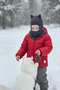 Cat Ear Winter Balaclava Knitwear Neck Collar Baby Kids Hat Beanie Face Mask - 5