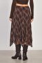 Women's Asymmetrical Cut Plaid Skirt - Brown - 5