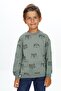 Boy's Relax Fit Hooded Pocket Lightweight Drop Shoulder Embroidered Sweatshirt