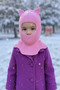 Cat Ear Winter Balaclava Knitwear Neck Collar Baby Kids Hat Beanie Face Mask - 2