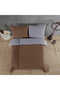 Ranforce 100% Cotton Double Duvet Cover Set Solid Color Brown - Gray - 4