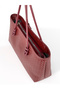 Women's Tote Zippered Baguette Hand Shoulder Bag with Knitted Detail - 3