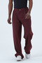 Men's Burgundy Fabric Trousers Relaxed Fit Pleated Wide Leg S-12Xl - 3