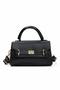 Women's Mini Hand and Shoulder Bag with Adjustable Strap and Locking Buckle Detail - 2