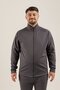 Power 22 Cr Line Full Length Zippered Men's (Large Size) Mock Neck Sweatshirt Smoked