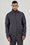 Power 22 Cr Line Full Length Zippered Men's Mock Neck Sweatshirt Smoked