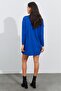 Women's Cobalt Mock Neck Knitwear Tunic Be272 - 3