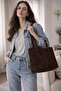 Premium Genuine Original Leather Suede Women's Hand and Shoulder Bag - 6