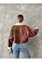 Taba Nubuck Fur Collar Coat |   F1577 - 5