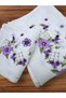 Yoncagül Embroidered White Color Towel Set for Mother and Daughter, Dowry Towel, 3-Piece Towel Set - 2