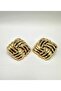Gold Square Vintage Earrings