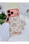 iPhone 17 Promax Compatible Plating Camera Print Mini Flower Design Patterned Silicone Case - 3