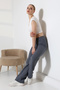 F Corded Fabric Wide Leg Sweatpants with Fleece Lining - 5
