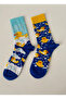 Right and Left Different Chick Patterned Socks 1 Pair - 2
