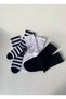 Black and White Unisex Sports Socks Set of 3 Tennis Daily Athletic Use - 6