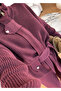 Mock Neck Piece Belted Knitwear Set Plum - Claret Red - 4
