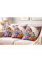 Digital Print Patterned 2-Piece Throw Pillow Cover 43X43 cm – Premium Fabric, Modern Decorative Pillowcase - 2