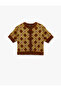 Buttoned Crew Neck Short Sleeve Argyle Pattern Knitwear Cardigan - 3
