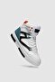 2263 Premium Men's Comfort High-Top Basketball Sneaker Boots White Petrol
