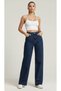 Lina 90`S Stretch Fabric Casual Women's Dark Blue Super High Waist Wide Leg Denim Jeans - 2