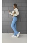 Daria Stretch Fabric Women's Light Blue Super High Waist Flared Denim Jeans - 8