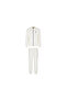 Men's Stand Collar Long Sleeve Regular Waist Tapered Leg Zipper Closure Ecru Tracksuit Set