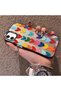 iPhone 12 Compatible Silicone Edge Hard Back Anti-Fall Case Colorful Heart