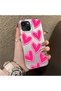iPhone 15 Plus/14 Plus Compatible Silicone Edge Hard Back Anti-Fall Case Heart Pattern