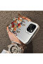 iPhone 15 Compatible Silicone Edge Hard Back Anti-Fall Case Beautiful Flower - 4