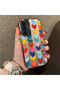 Samsung Galaxy A54 Compatible Silicone Edge Hard Back Anti-Fall Case Colorful Heart - 4