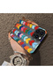 iPhone 14 Pro Max Compatible Silicone Edge Hard Back Anti-Fall Case Colorful Heart - 3