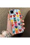 Realme C25S Compatible Silicone Edge Hard Back Anti-Fall Case Colorful Heart - 4