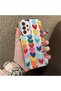 Samsung Galaxy A33 Compatible Silicone Edge Hard Back Anti-Fall Case Colorful Heart - 4