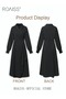 Ladies Tunic Dress Solid Color Formal Elegant Asymmetrical Pleated Design High Waiste Dress Vintage - 4