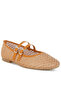 Women Pin Buckle Strapped Ballerinas in Tan