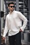 Ecru Muslin Long Sleeve Men's Shirt 6742 - 2