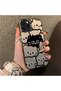 iPhone 15 Pro Compatible Silicone Edge Acrylic Back Sweet Cat Protective Case - 5