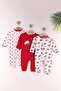 Red Baby Boy 100% Cotton Zippered 3-Piece Mushroom Hedgehog Patterned Cuffed Romper Set (9 Months 12 Months 18 Months)
