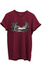 Hunter and Deer Forest Landscape Illustration Printed 100% Cotton Regular Fit Crew Neck Unisex T-Shirt