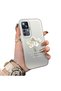 Xiaomi Mi 12t Compatible Silicone Edge Acrylic Back White Flower Protective Case - 3
