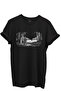 Hunter and Deer Forest Landscape Illustration Printed 100% Cotton Regular Fit Crew Neck Unisex T-Shirt