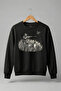 Outdoor Hunting Dog and Bird Patterned 100% Cotton Regular Fit Crew Neck 3 Thread Winter Sweatshirt