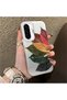 Samsung Galaxy A36 Compatible Silicone Edge Acrylic Back Colorful Leaf Protective Case